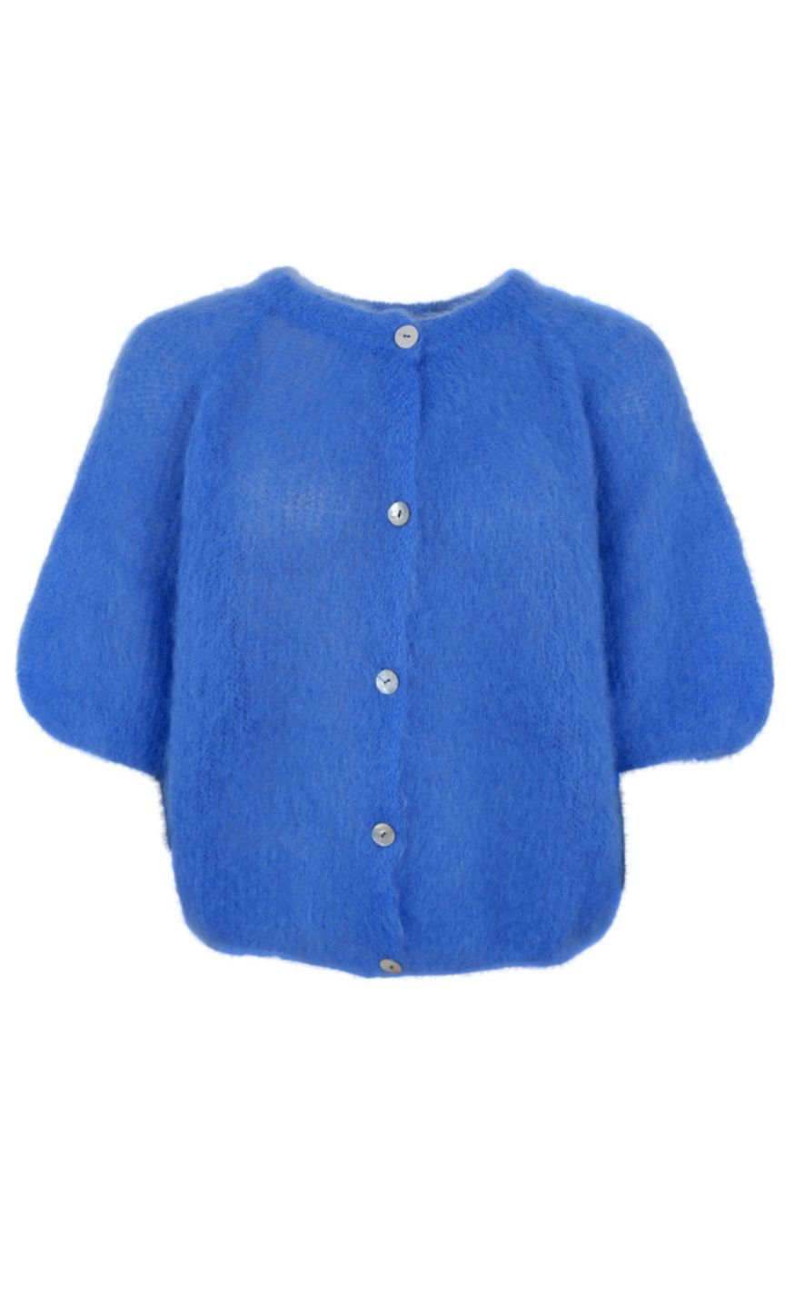 Black Colour Cardigan - Bjoerk Patent - Sky Blue