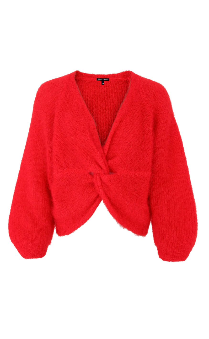 Black Colour Cardigan - Bjoerk - Red