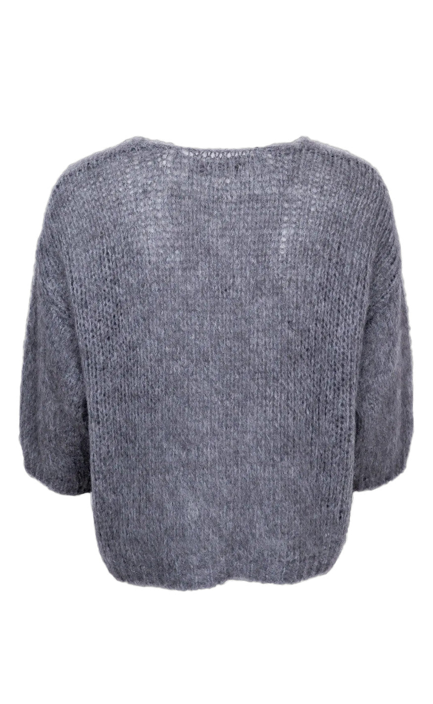 Black Colour Cardigan - Casey - Grey