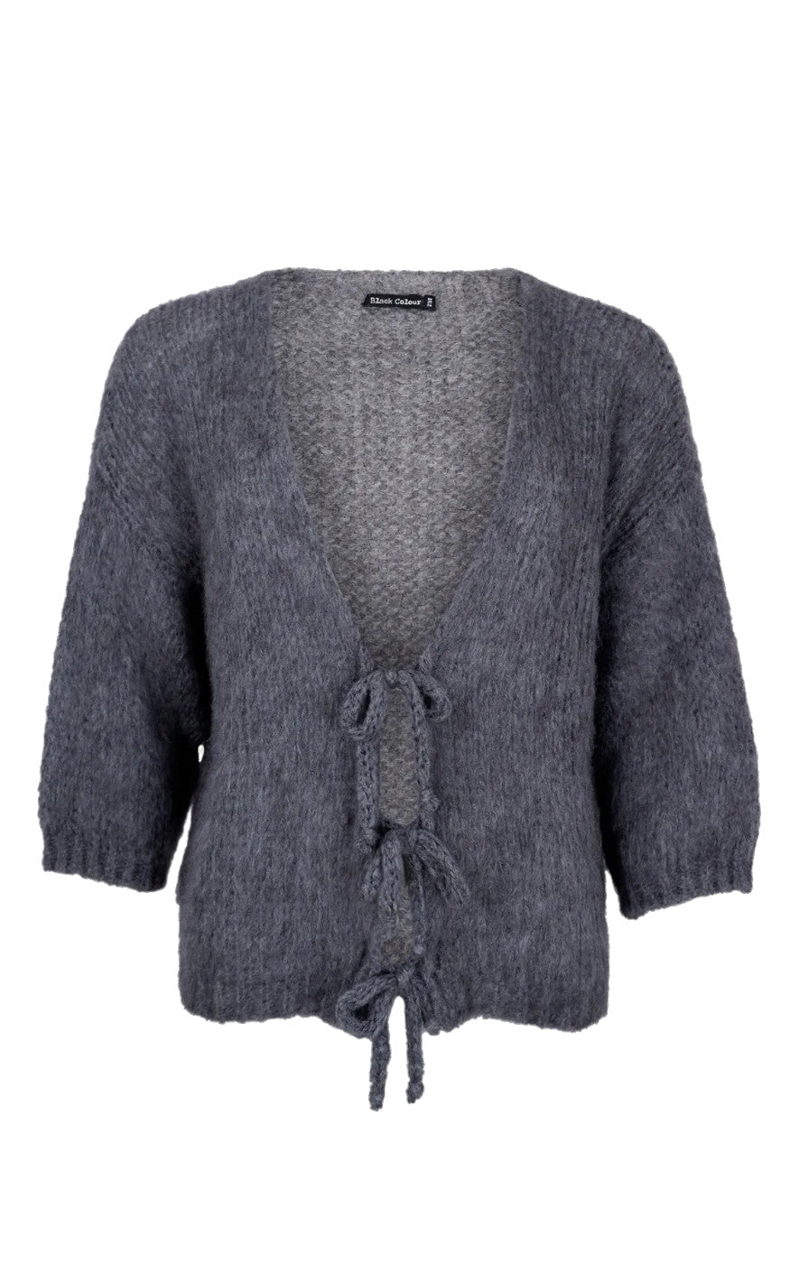Black Colour Cardigan - Casey - Grey