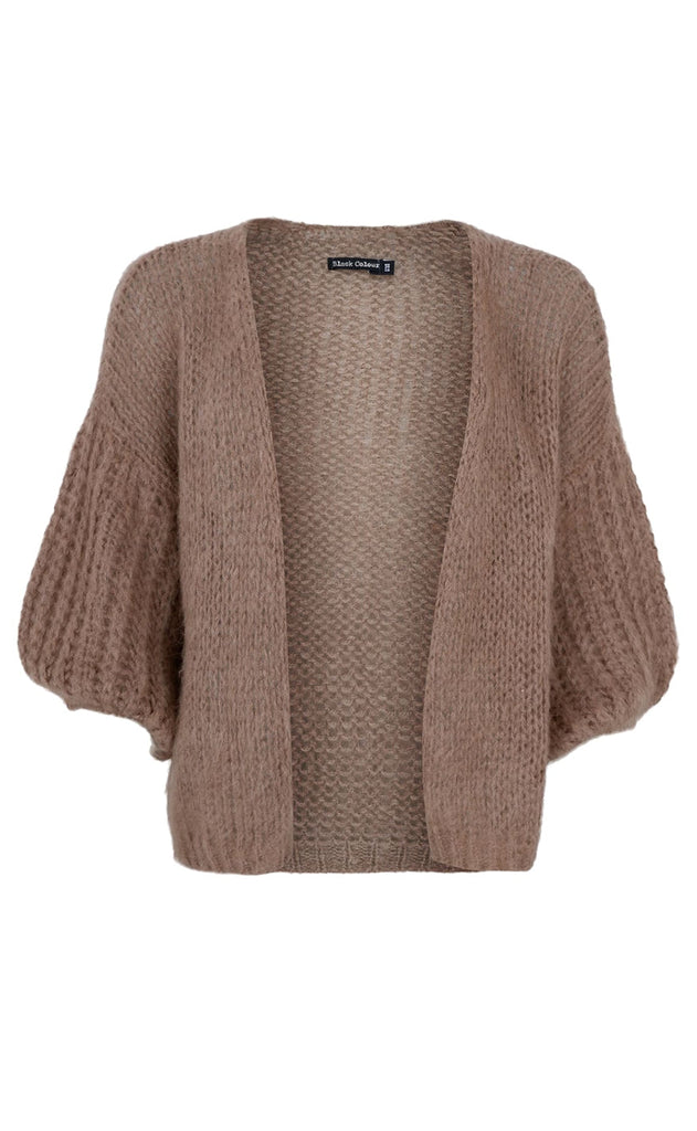 Black Colour Cardigan - Casey - Lt. Taupe