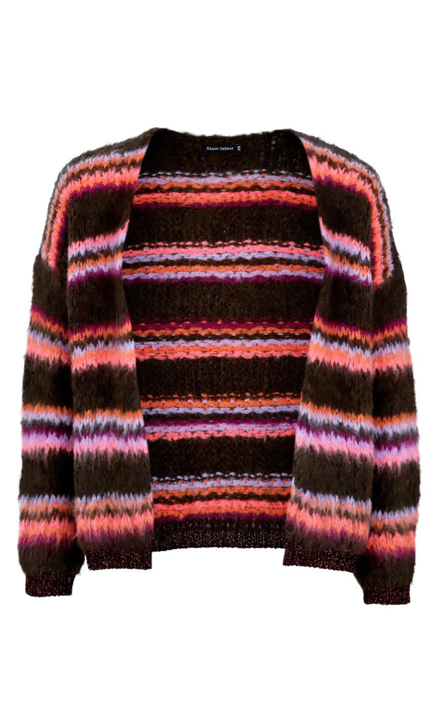 Black Colour Cardigan - Cayenne - Brown