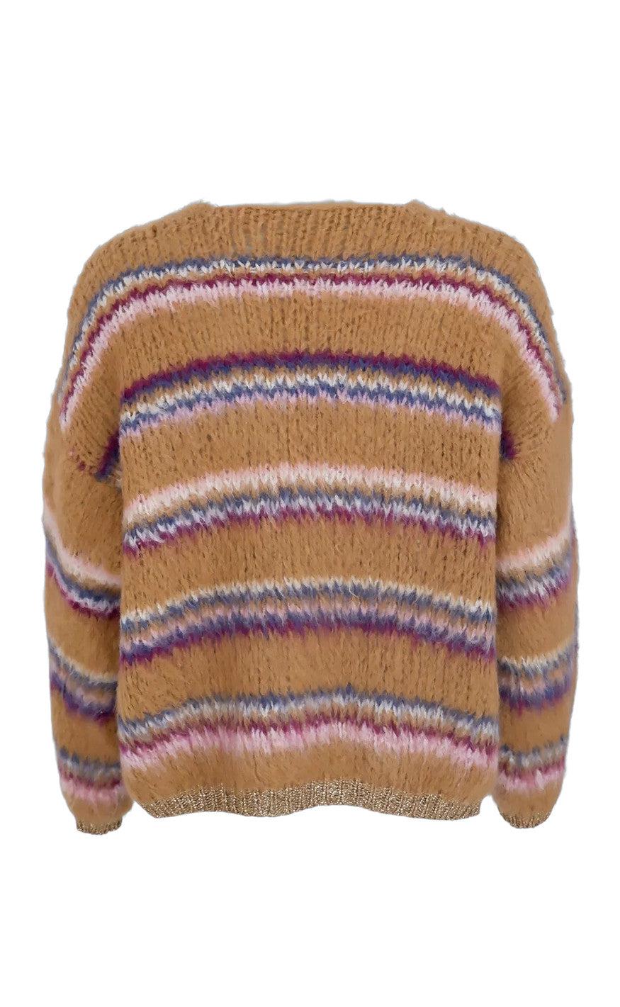 Black Colour Cardigan - Cayenne - Caramel