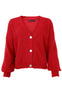 Black Colour Cardigan - Dell - Red