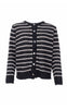 Black Colour Cardigan - Dell Striped - Dk. Grey