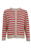 Black Colour Cardigan - Dell Striped - Red