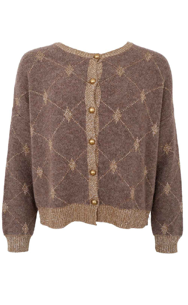 Black Colour Cardigan - Elva - Taupe