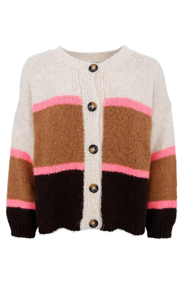 Black Colour Cardigan - Hildur - Camel