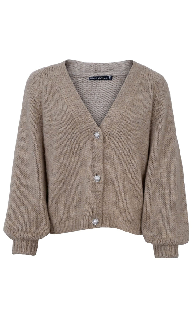 Black Colour Cardigan - Pearl - Sand