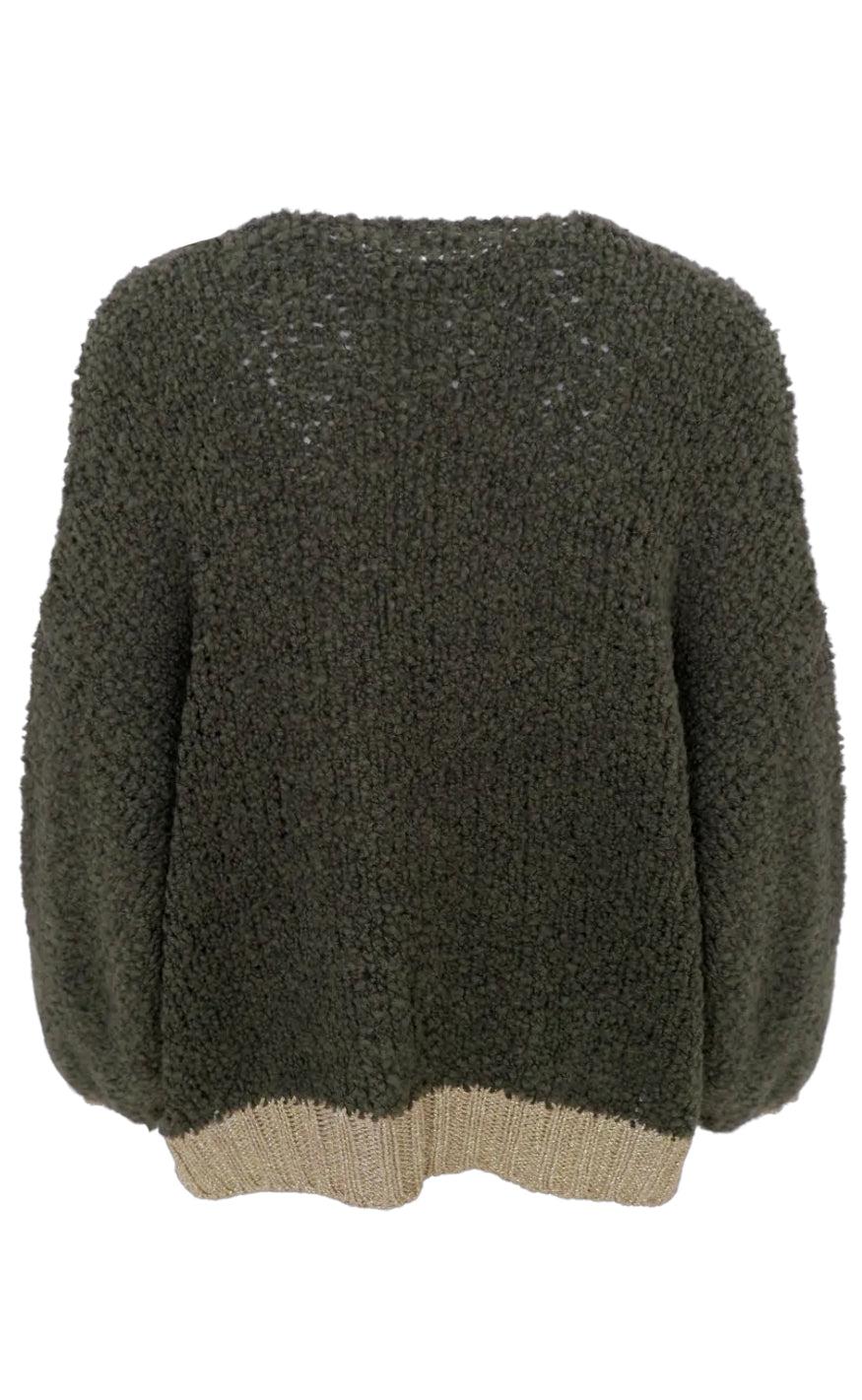 Black Colour Cardigan - Teddy - Army