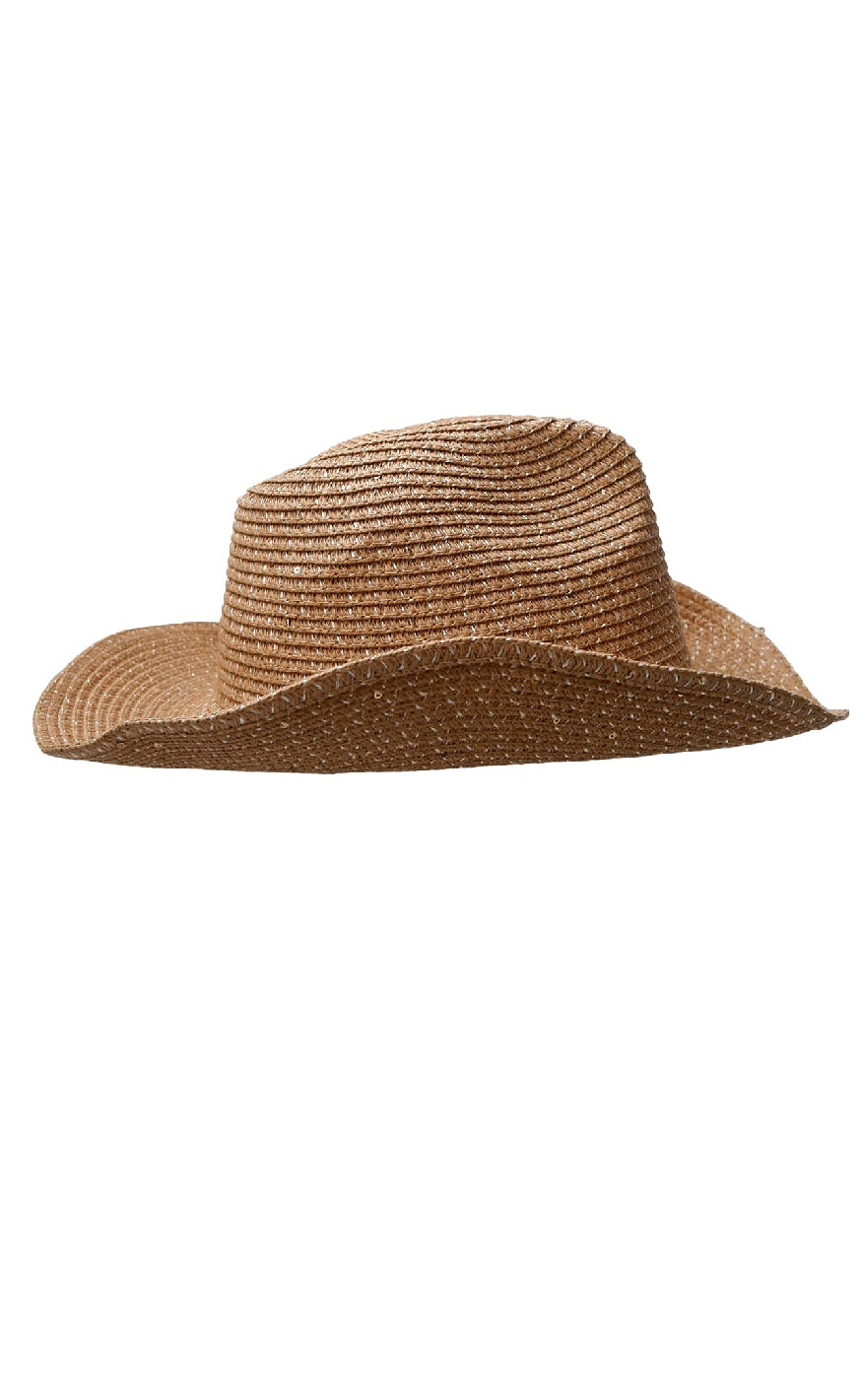 Black Colour Cowboyhat - Sparkly - Lt. Denim Blue