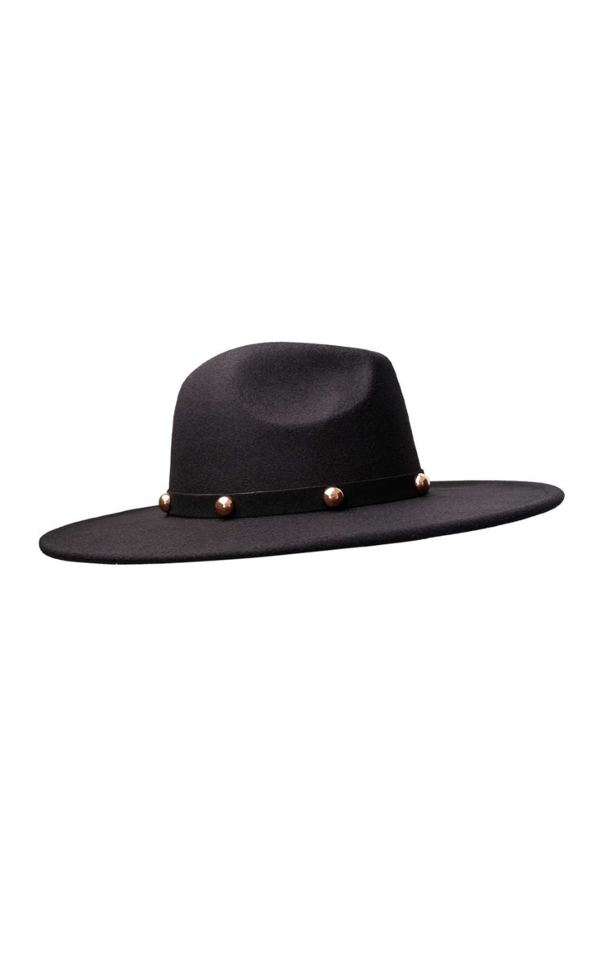 Black Colour Hat - Caroline - Black