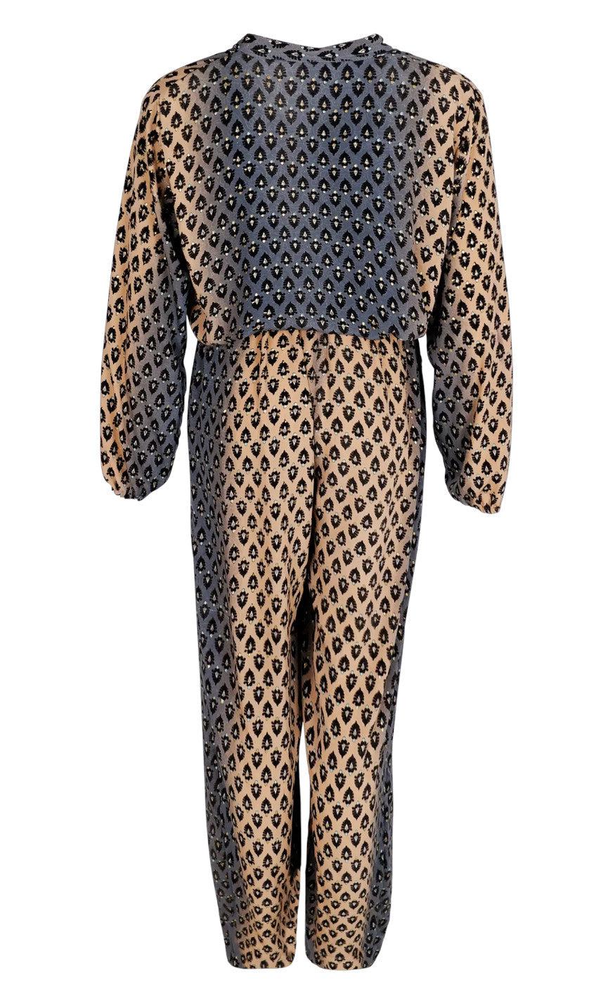 Black Colour Jumpsuit - Luna L/S - Semistone Grey