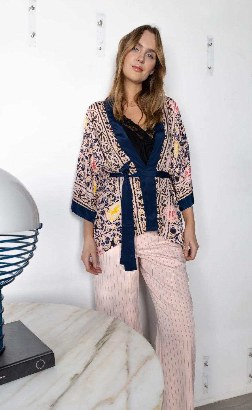 Black Colour Kimono - Luna - Blue Decor