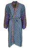 Black Colour Kimono - Luna Long Kimono - Blue Jewel Mix