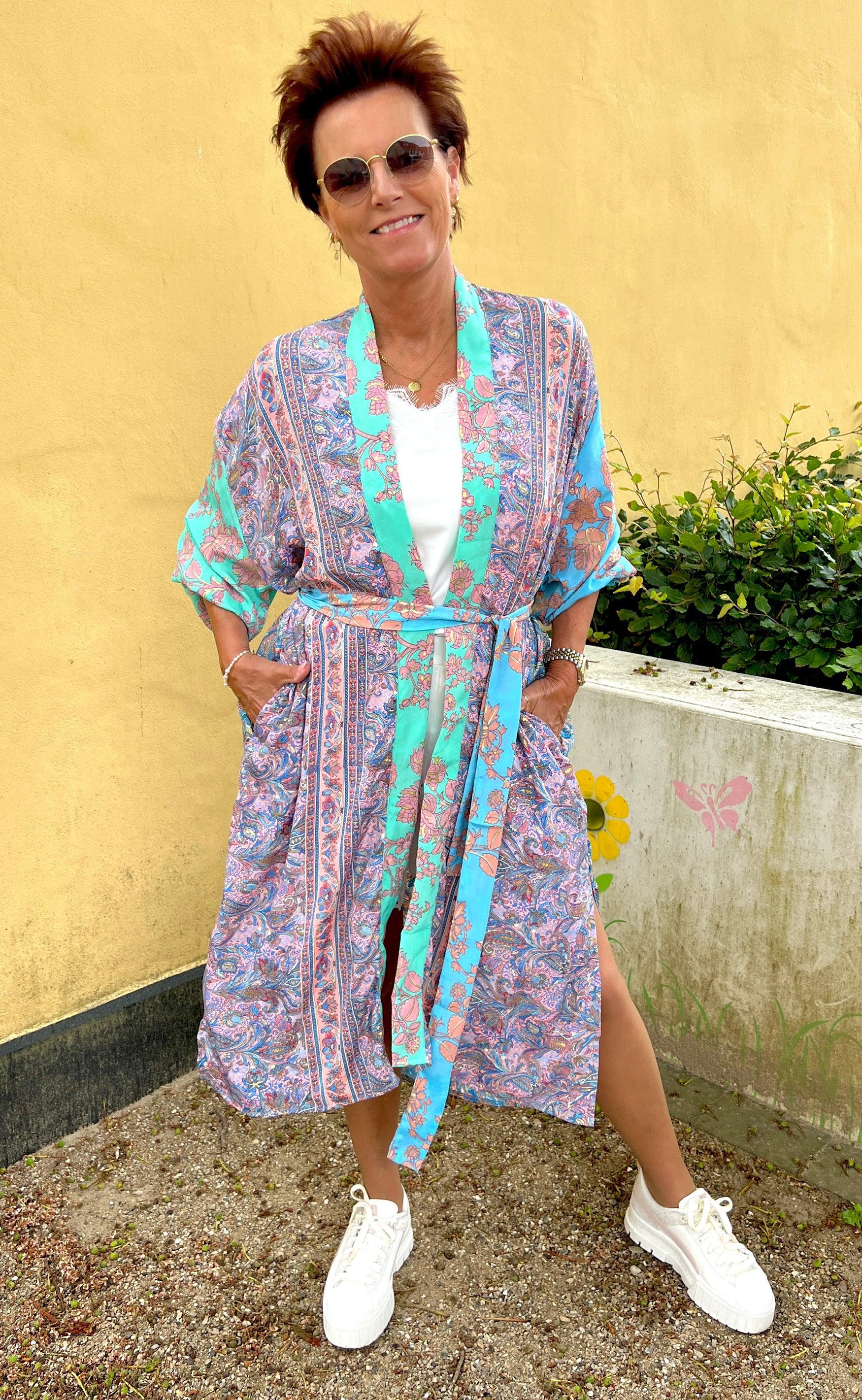 Black Colour Kimono - Luna - Tropic Mix