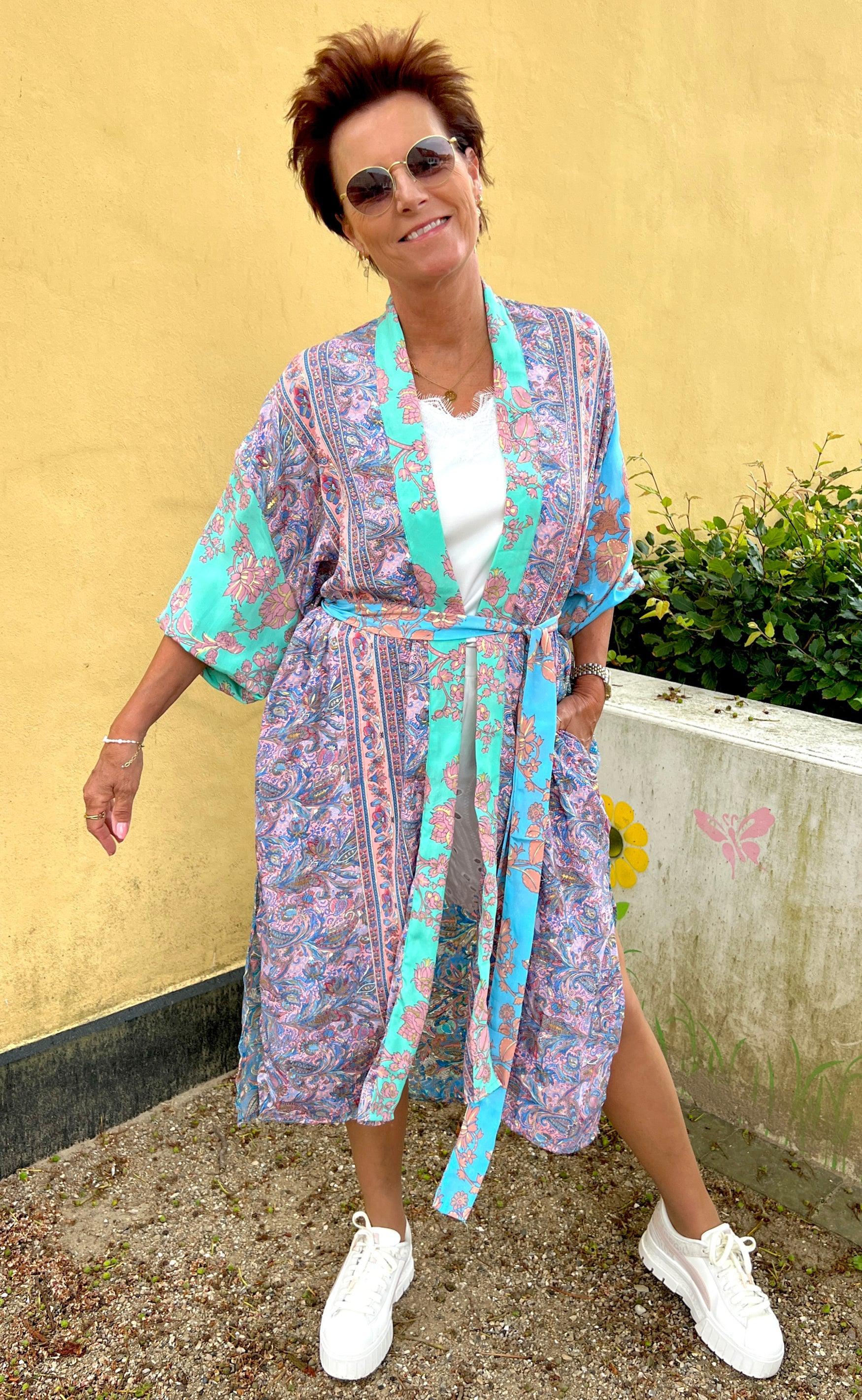 Black Colour Kimono - Luna - Tropic Mix