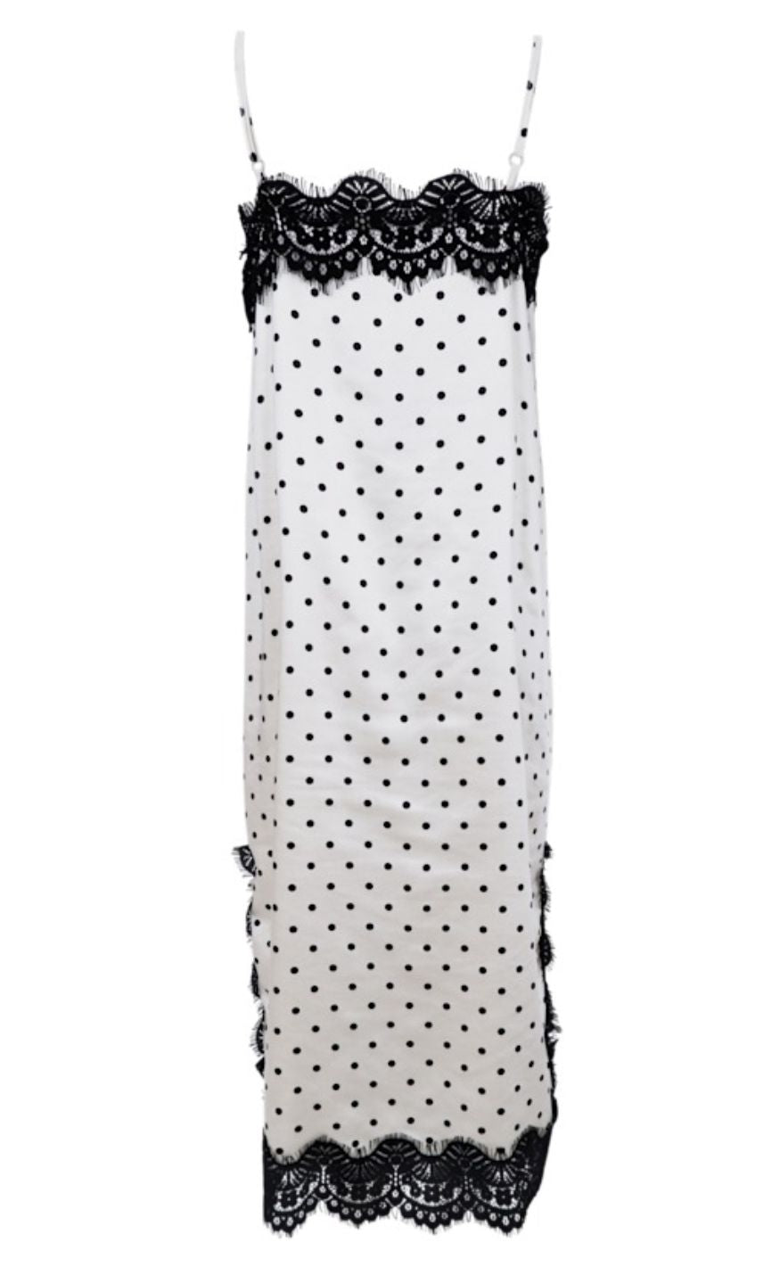Black Colour Kjole - Evie Lace - White Dot