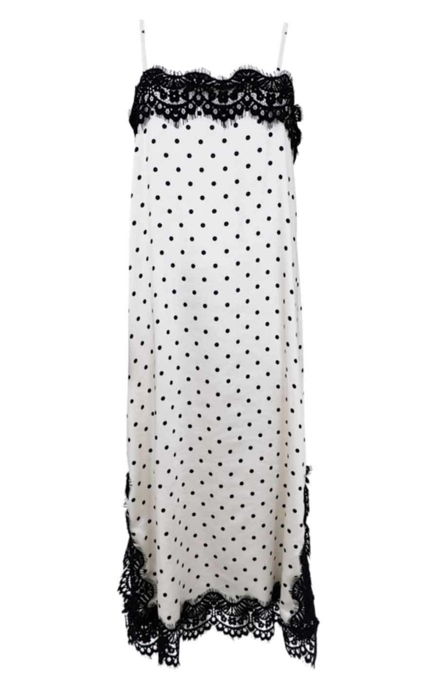Black Colour Kjole - Evie Lace - White Dot