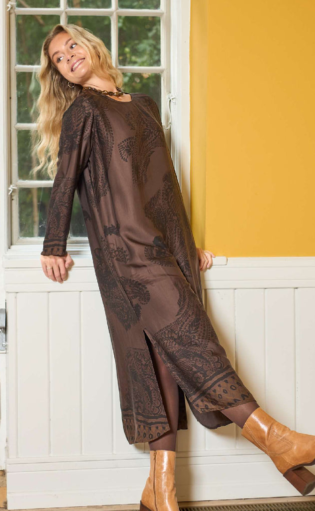 Black Colour Kjole - Jasmine - Coffee