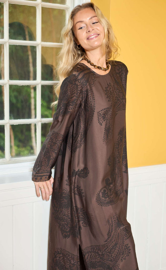 Black Colour Kjole - Jasmine - Coffee