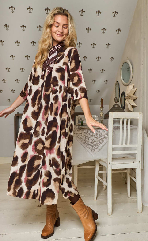 Black Colour Kjole - Kenna - Brown Rose