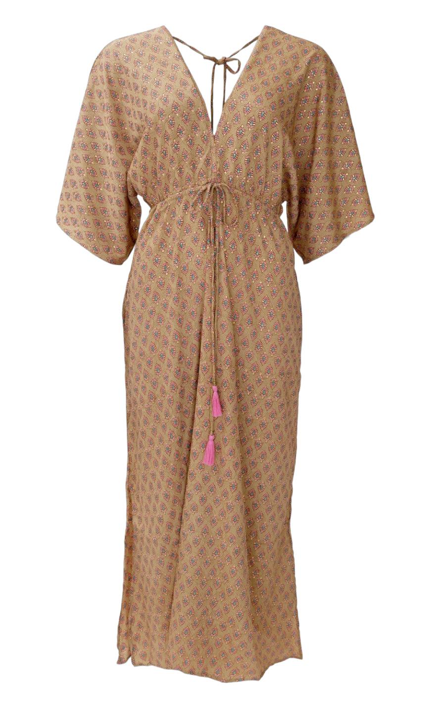 Black Colour Kjole - Luna Double V-Neck - Savannah Latte