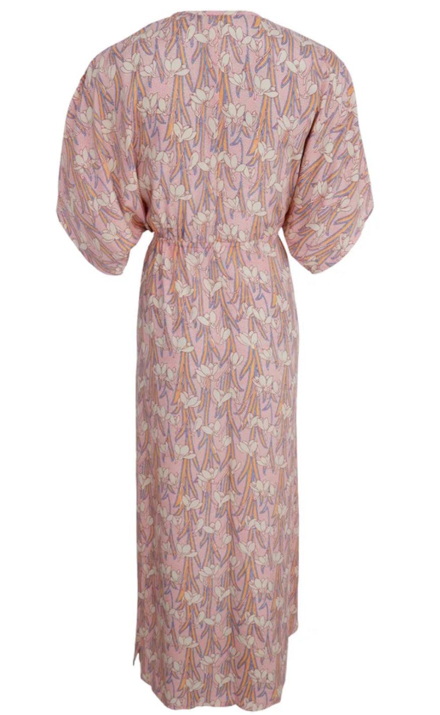 Black Colour Kjole - Luna Long V-Neck - Columbine Peach