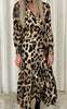 Black Colour Kjole - Luna Wrap - Golden Leopard