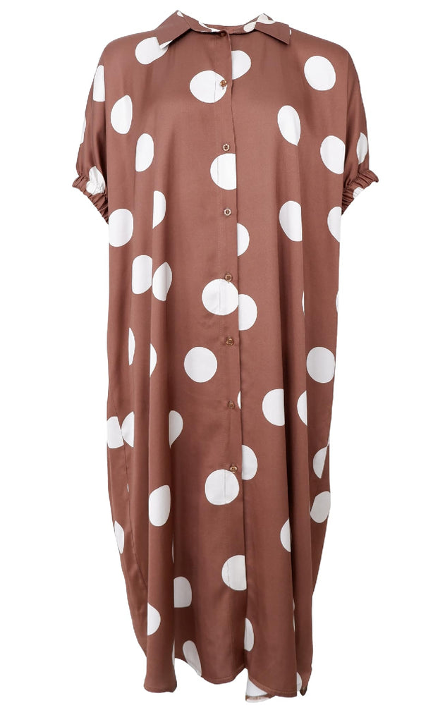 Black Colour Kjole - Mabel - Mocca Dot