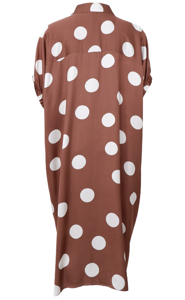 Black Colour Kjole - Mabel - Mocca Dot