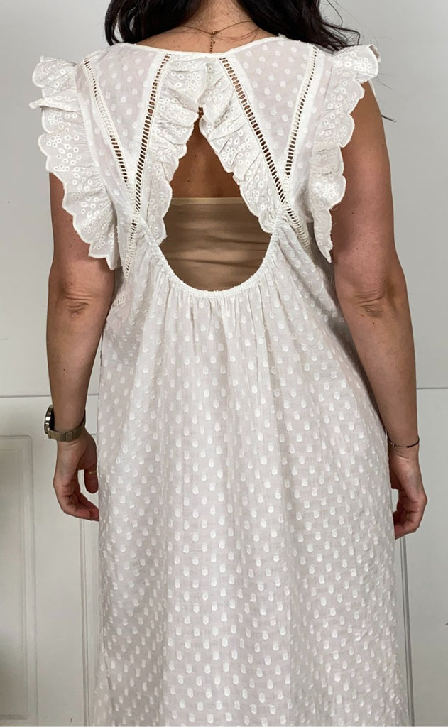 Black Colour Kjole - Mie Frill - White