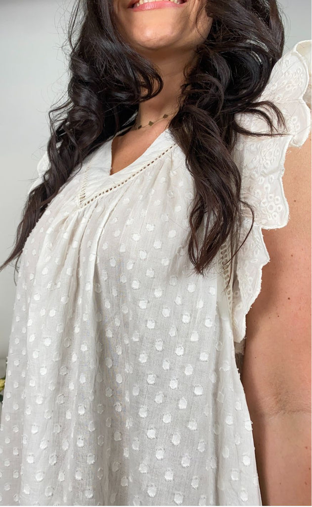 Black Colour Kjole - Mie Frill - White