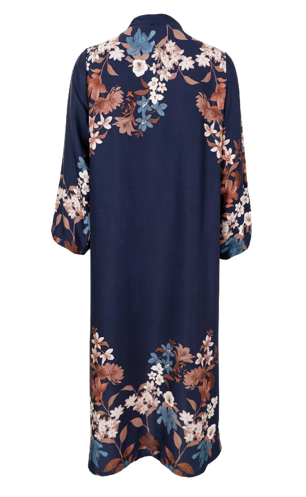 Black Colour Kjole - Zendaya - Navy Flower