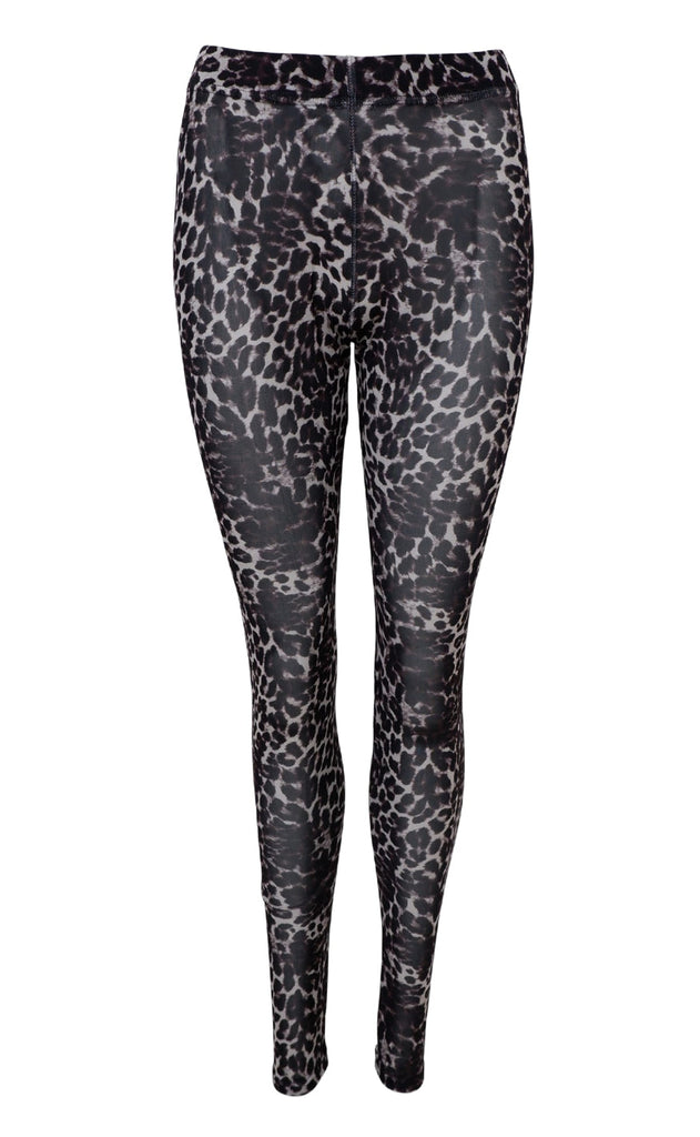 Black Colour Leggings - Annie - Grey Leo