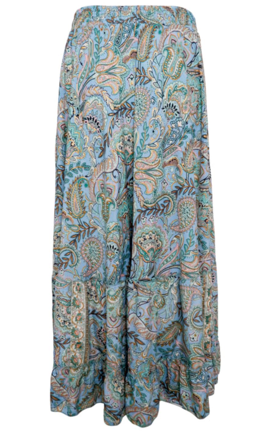 Black Colour Nederdel - Luna Maxi Frill - Blue Garden