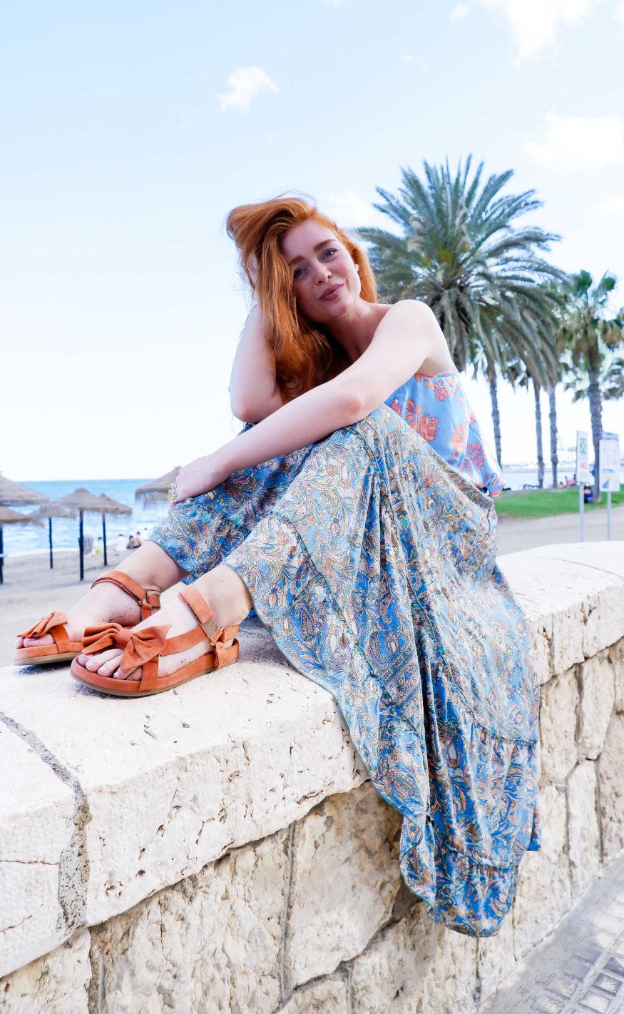 Black Colour Nederdel - Luna maxi Frill - Aqua Tropic