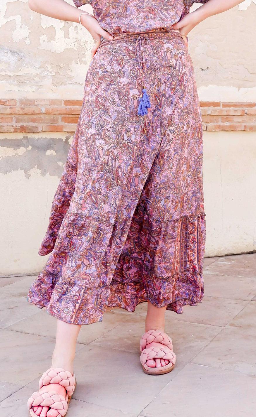 Black Colour Nederdel - Luna maxi Frill - Blush Tropic