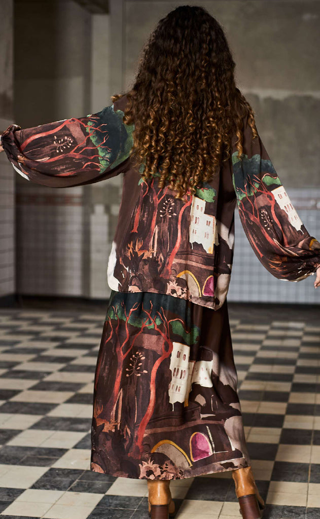 Black Colour Bluse - Toscana - Coffee