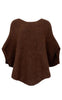 Black Colour Poncho - Pella - Coffee