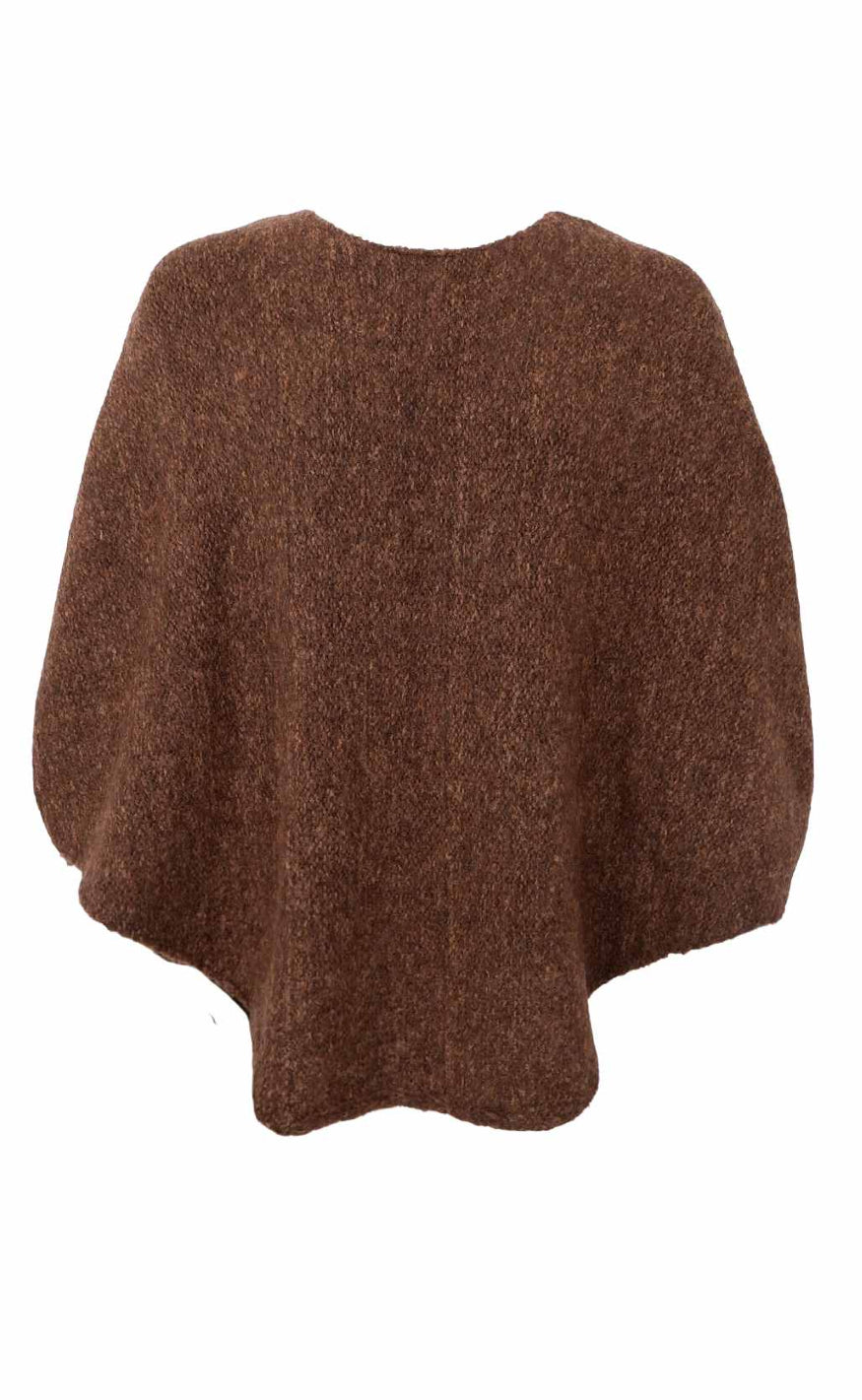 Black Colour Poncho - Penny - Mocca