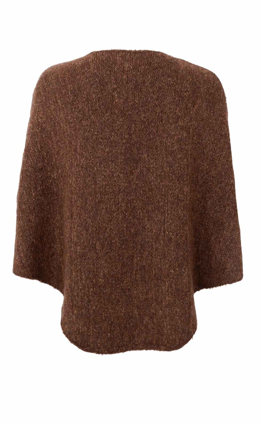 Black Colour Poncho - Penny - Mocca