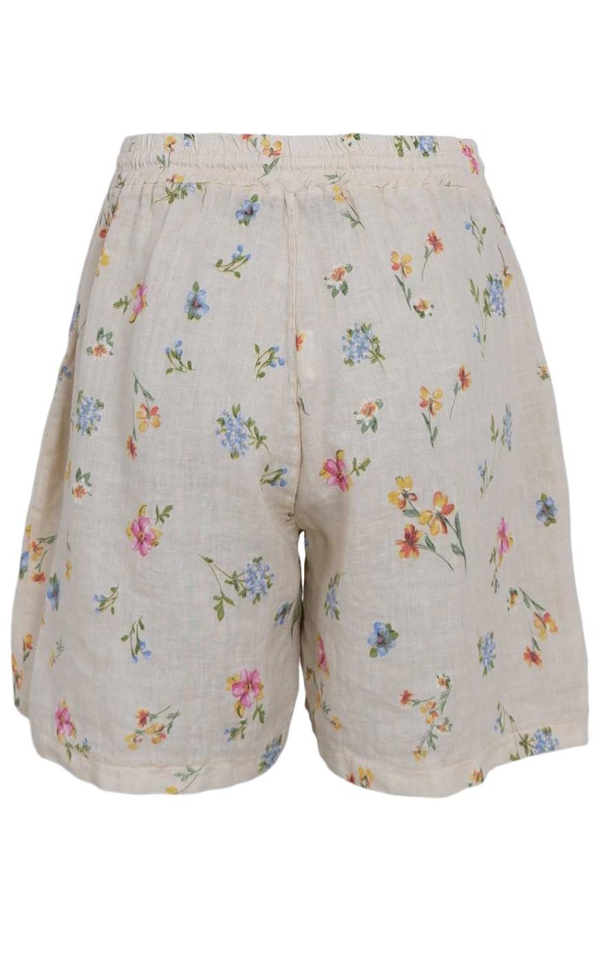 Black Colour Shorts - Melina - Flower