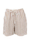 Black Colour Shorts - Melina Linen - Camel Stripe