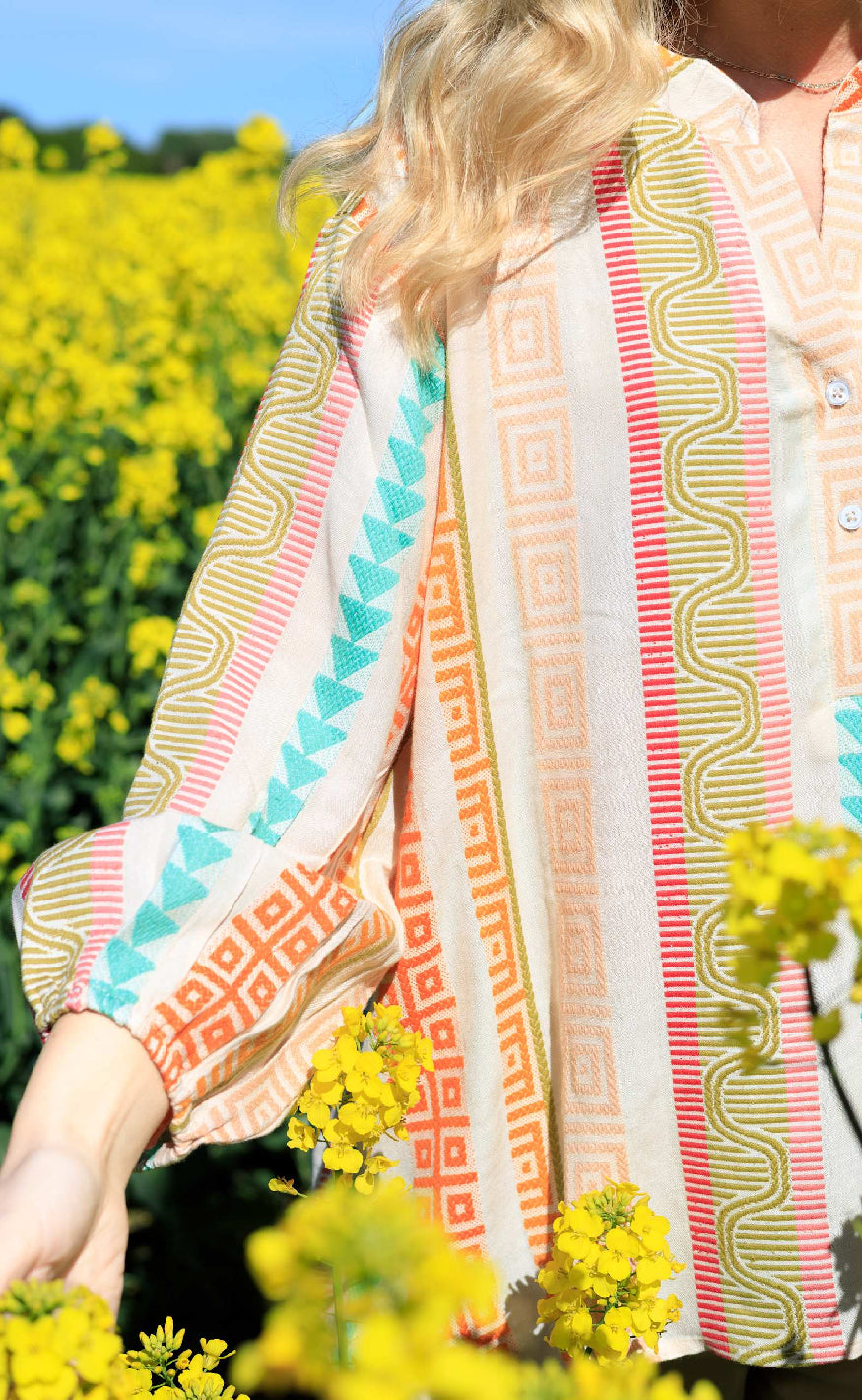 Black Colour Skjorte - Kos - Orange Multi