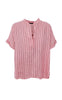 Black Colour Skjorte - Melina SS Linen - Rose Stripe
