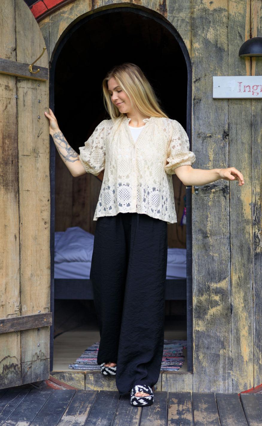 Black Colour Skjorte - Sisi Lace - Creme