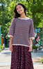 Black Colour Strik - Dell Striped - Plum