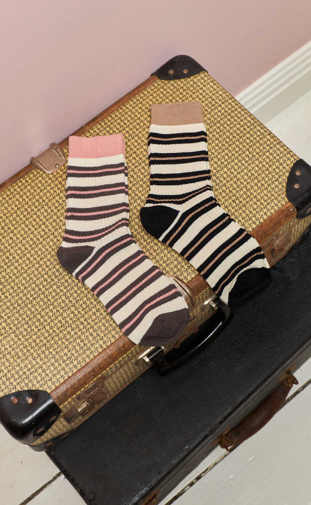 Black Colour Strømper - Brenda - Khaki/Black