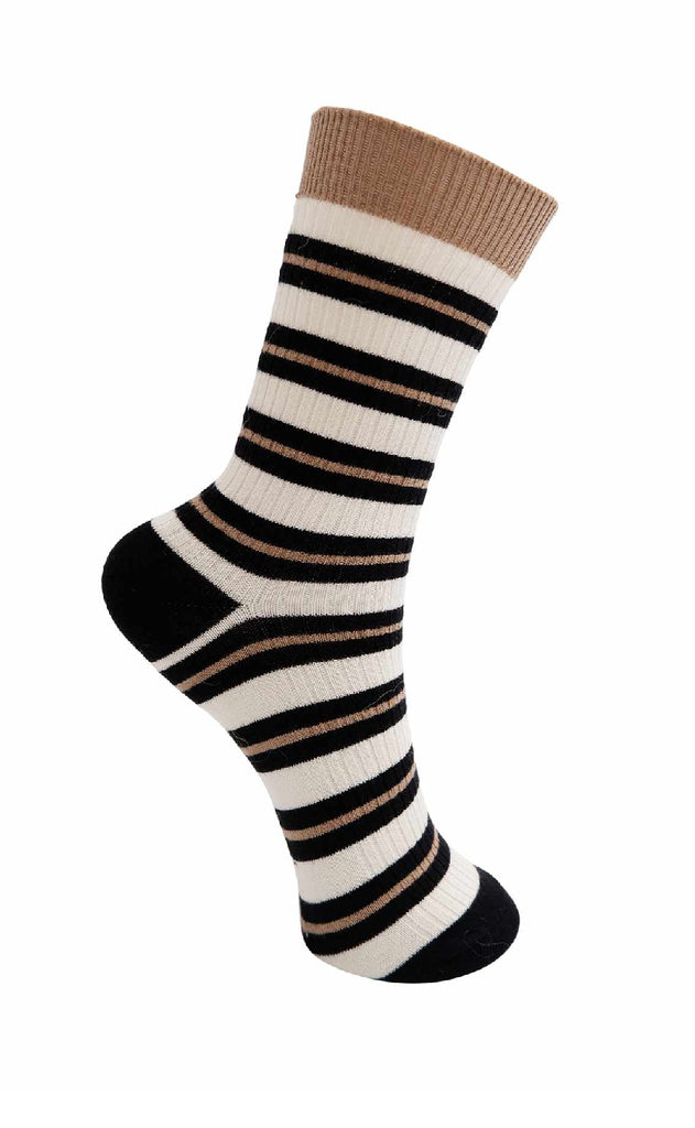 Black Colour Strømper - Brenda - Khaki/Black